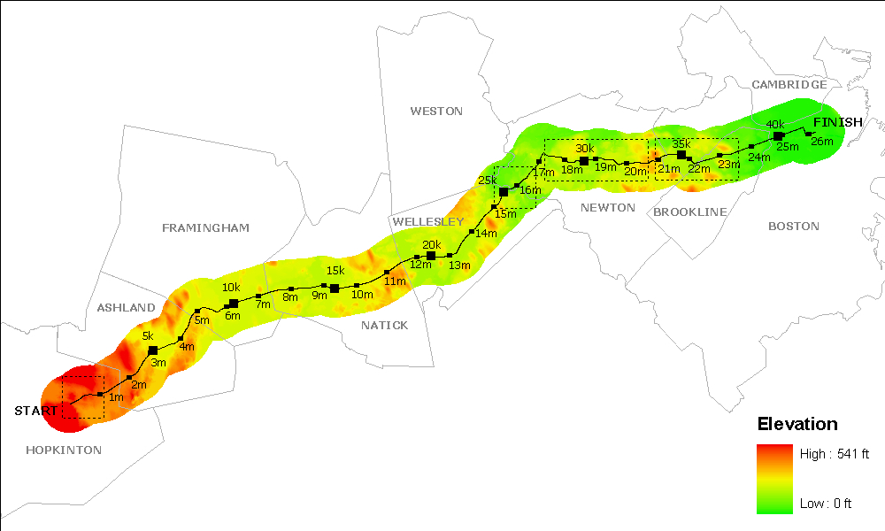 map of boston marathon route. map of oston marathon route.